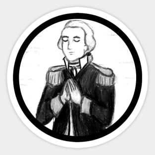 Praying George Washington (Black & White) Sticker